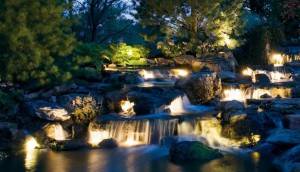 Baylites - outdoor landscape lighting - waterfall